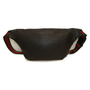 Gucci Bag Logo Body Green Black Classic Leather Red